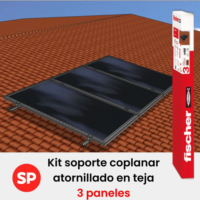 Kit soportación fischer 3 paneles en coplanar atornillado para cubierta de teja - fischer Shop