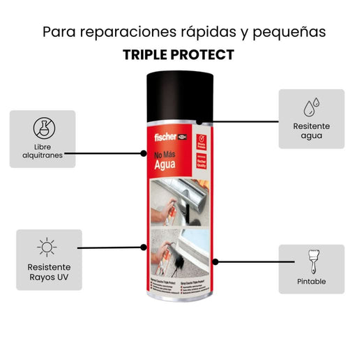 Silicona en spray Triple Protect Negro (500 ml) para reparación inmediata - fischer Shop