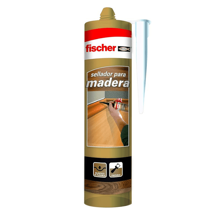 Masilla para Madera, Sellador, Barnizable y Pintable (300 ml) - fischer Shop