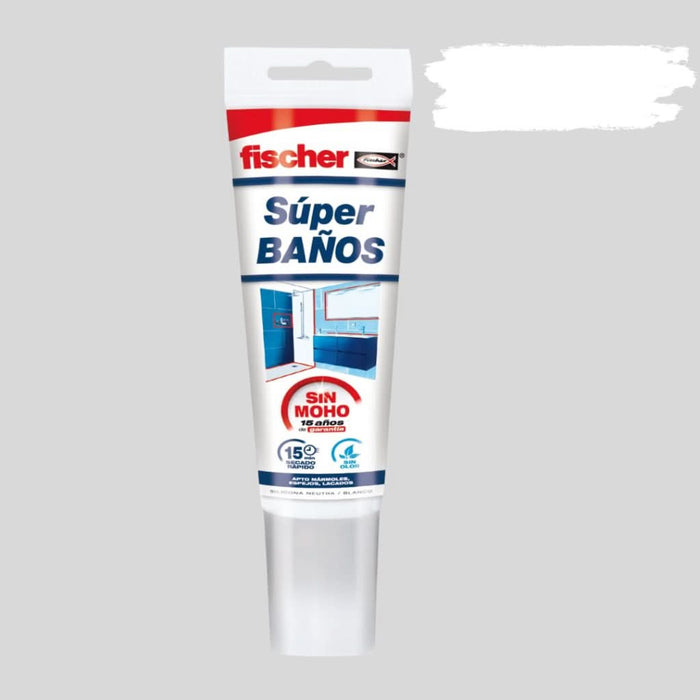 Silicona Super Baños | Sellado duradero y resistente a la humedad - fischer Shop