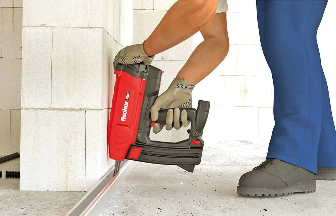 Clavos Disparo Estándar 17mm para clavadora eléctrica de clavos FGC 100, Apto para hormigón BLANDO ( C 30/37),  1.008 uds, Gris - fischer Shop