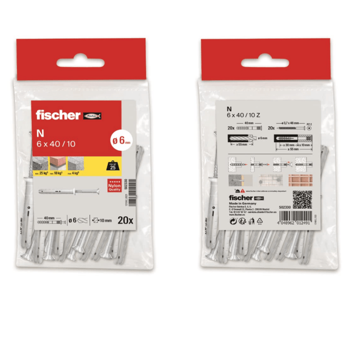 Tacos clavo N 6 x 40/10 para fijaciones rápidas - fischer Shop