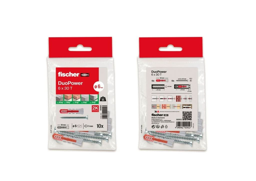 Taco Duopower 6x30 S con Tornillo fischer | Sujeción Óptima y Versatilidad - fischer Shop