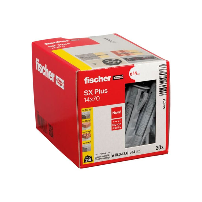Taco SX Plus 14x70 (Sin Tornillo) 20uds | Expansión Óptima y Sujeción Segura - fischer Shop