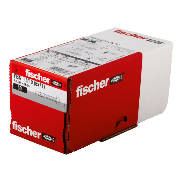 Anclaje perno FBN II M8 fischer para fijaciones en hormigón – 50 uds - fischer Shop