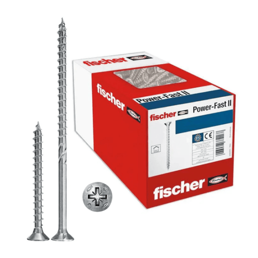 Tornillos PowerFast II Avellanados Pozidriv fischer (200 uds) | Agarre y Rendimiento Superior - fischer Shop