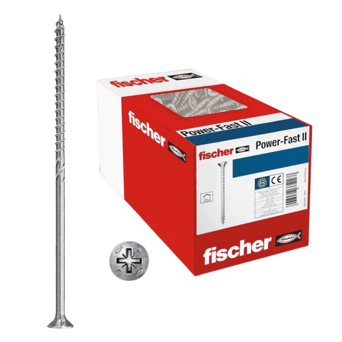 Tornillos fischer PowerFast II Avellanados Pozidriv – Extra largos para construcción - fischer Shop