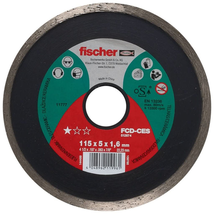 Disco de Corte de Diamante fischer FCD-CES – Precisión para cerámica y mármol - fischer Shop