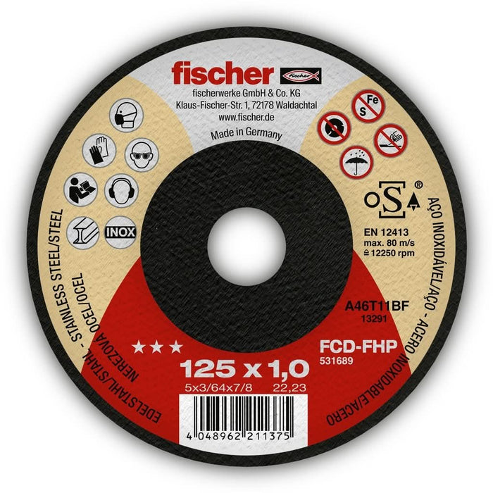 Disco de corte de alto rendimiento FCD-FHP para metal (25uds) - fischer Shop