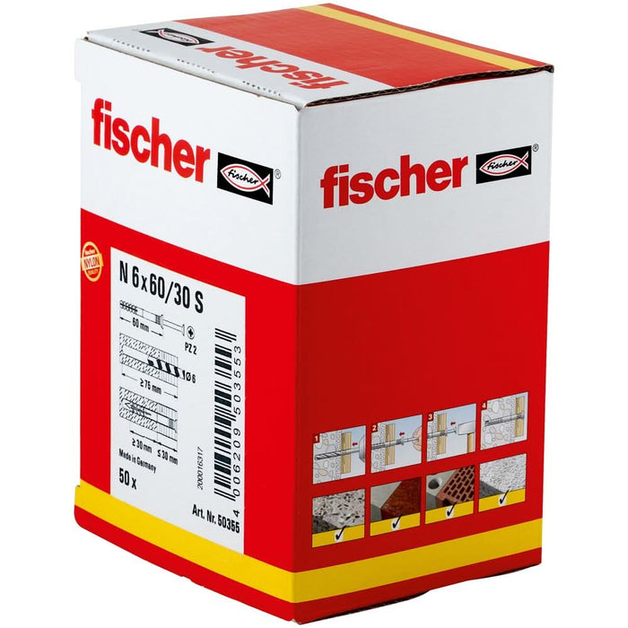 Tacos clavo N 6 x 60/30 para fijaciones rápidas - fischer Shop