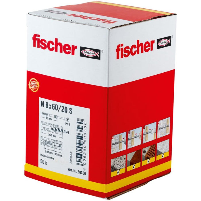 Tacos clavo N 8 x 60/20 para fijaciones rápidas - fischer Shop