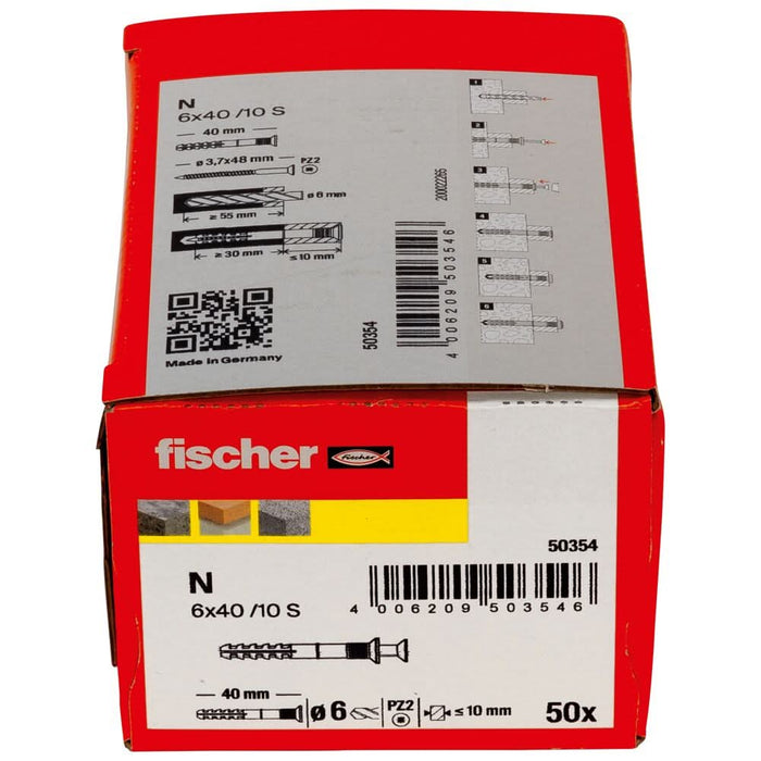 Tacos clavo N 6 x 40/10 para fijaciones rápidas - fischer Shop