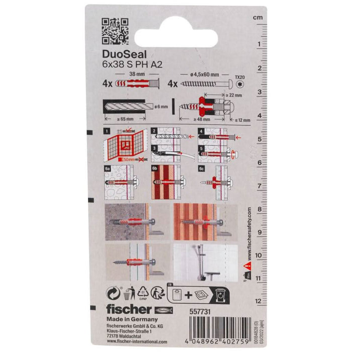 Taco de Sellado fischer DuoSeal para Baños y Zonas Húmedas - fischer Shop