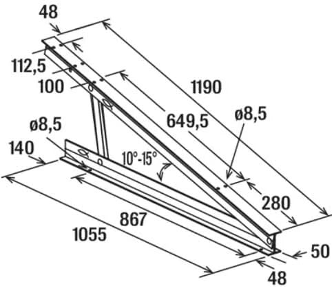 Triángulo para paneles inclinados STFN 25º-30º-35º - fischer Shop