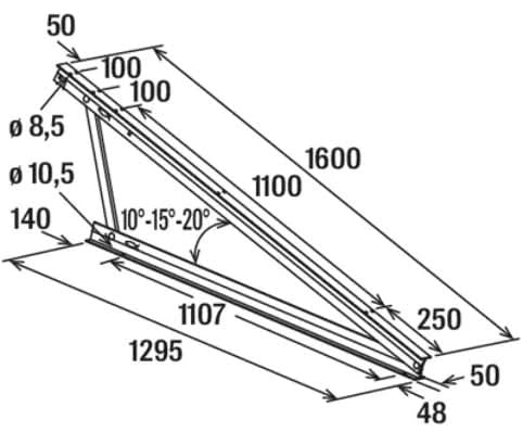 Triángulos para paneles inclinados STFN 2m 25°-30°-35° Unidad - fischer Shop