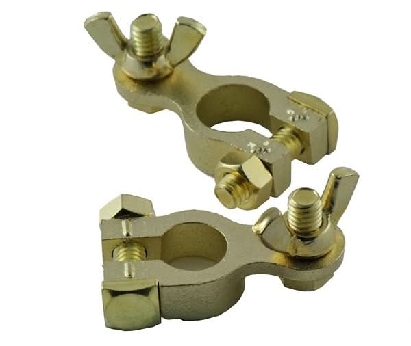 Juego bornes bronce batería estandar M8 palomilla(2 uds) - TECHNO SUN - fischer Shop