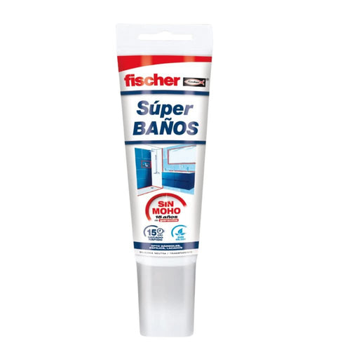 Silicona Super Baños | Sellado duradero y resistente a la humedad - fischer Shop 