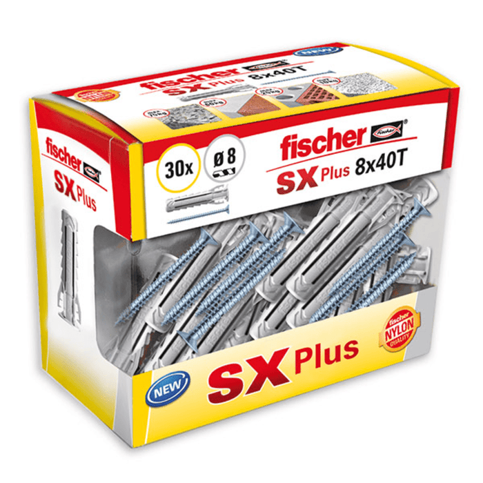 Taco SX Plus 8x40 fischer (con tornillo) | Expansión Óptima y Sujeción Segura (Copia) - fischer Shop