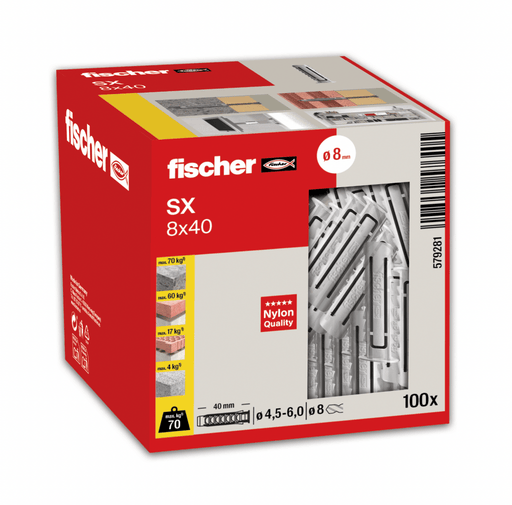 Taco SX original 8x40 fischer (sin tornillo) | Máxima seguridad en fijaciones - fischer Shop