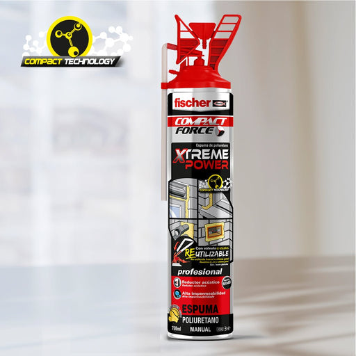 Espuma Poliuretano Xtreme Power 750 ml fischer | Relleno y Aislamiento Profesional - fischer Shop