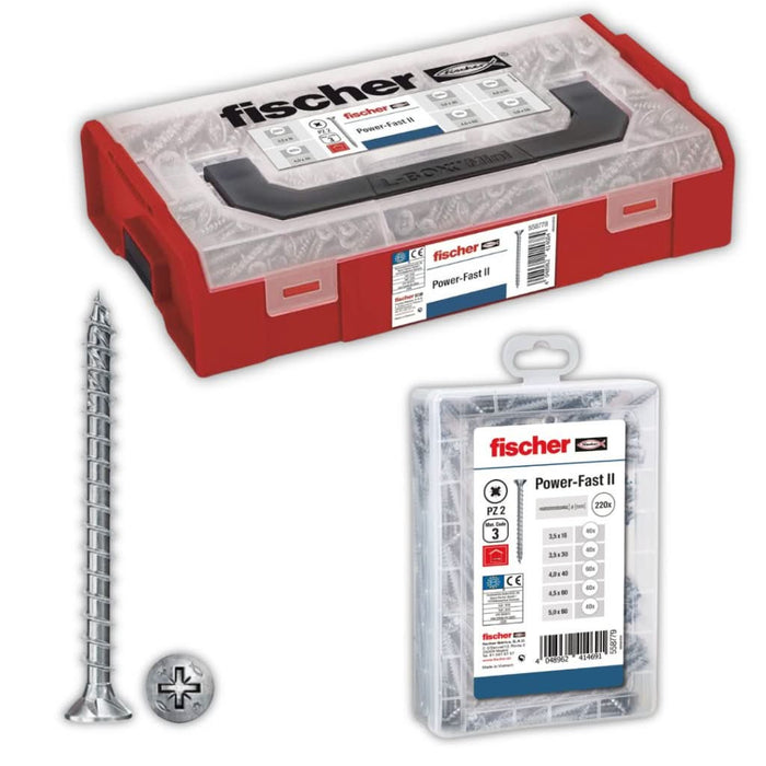 Surtido de Tornillos para Madera fischer PowerFast II – FixTainer y ProfiBox - fischer Shop 