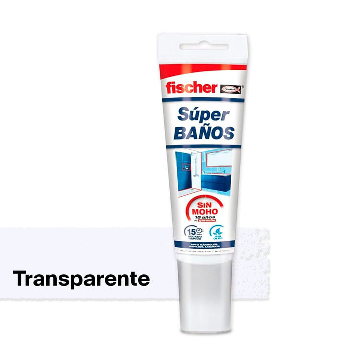 Silicona Super Baños | Sellado duradero y resistente a la humedad - fischer Shop