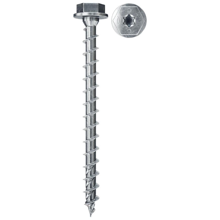 Tornillos PowerFast II Cabeza hexagonal torx rosaca total zincado | Metal a madera