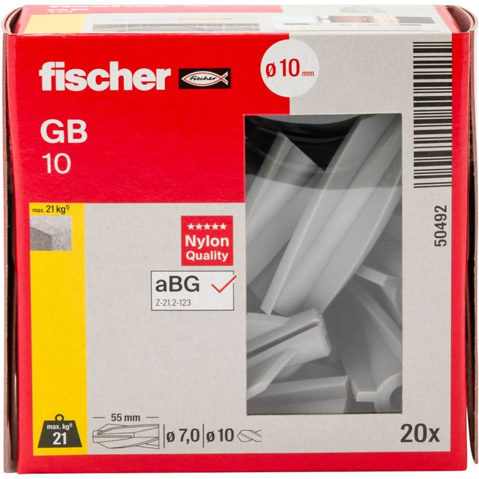 Taco para hormigón celular GB 10 fischer | Caja de 100
