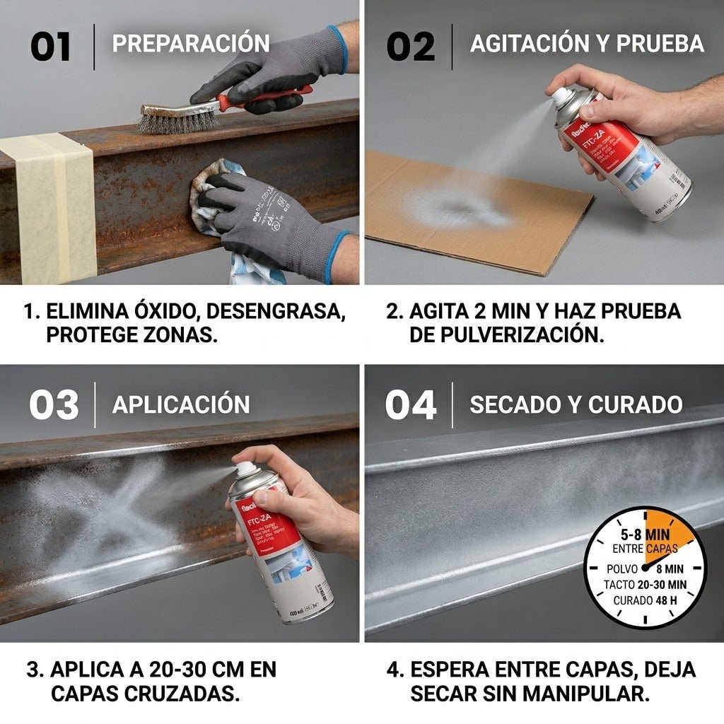 Spray zinc aluminio FTC-ZA fischer | Repara galvanizado