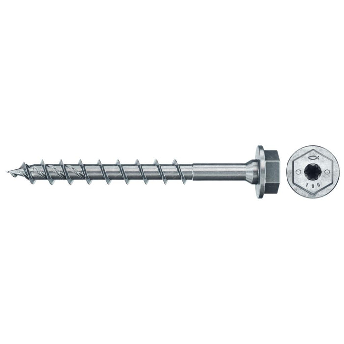 Tornillos PowerFast II Cabeza hexagonal torx rosaca total zincado | Metal a madera