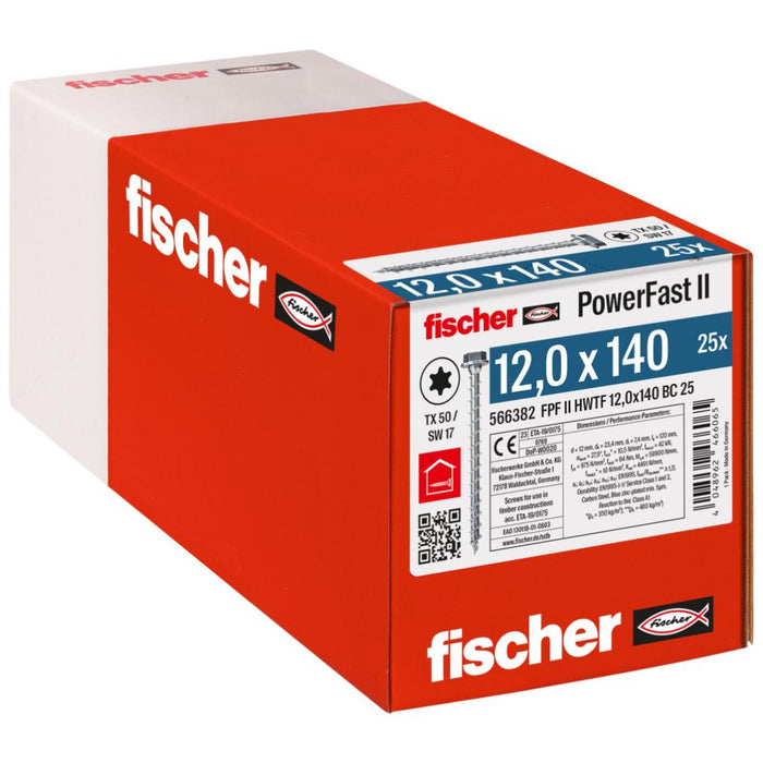 Tornillos PowerFast II Cabeza hexagonal torx rosaca total zincado | Metal a madera