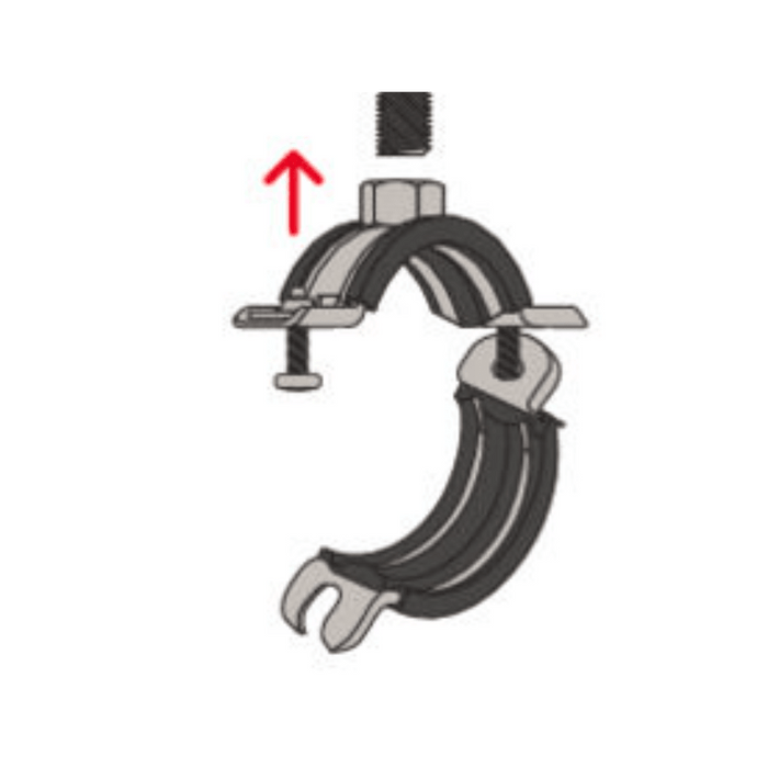 Abrazadera isofónica FRS - L Universal fischer | Fijación rápida y segura para tuberías - fischer Shop
