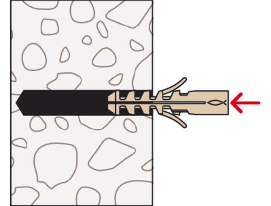 Taco nylon M 8 S Fischer | Rosca métrica M8 para obra - fischer Shop