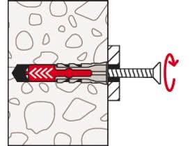 Taco Duopower 5x25 Con Tornillo| Fijación Inteligente y Resistente - fischer Shop 
