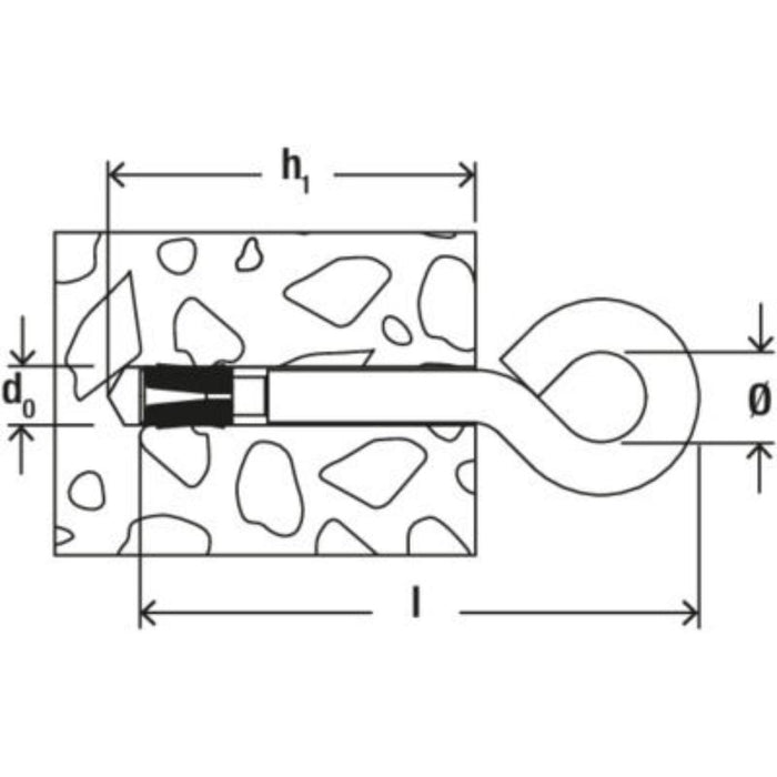 Anclaje para clavar FNA II 6x25 H fischer | Gancho para hormigón (50 uds)