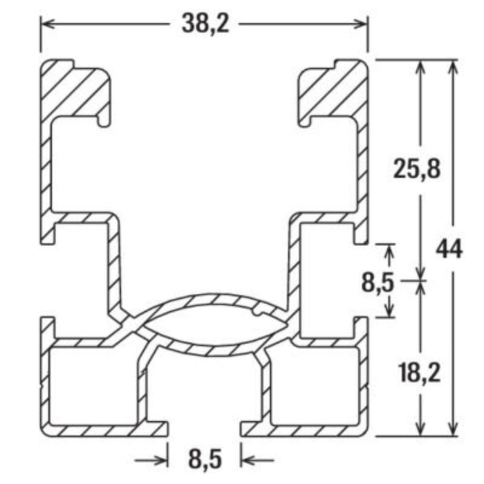 Perfil SolarFish H44 AL – 3,65 m – Perfil universal de aluminio para sistemas fotovoltaicos - fischer Shop
