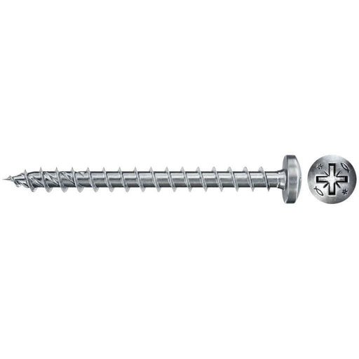 Tornillo PowerFast II FPF II PZF con cabeza redonda, engarce PZ, rosca total y cincado (Pack 100 unidades) - fischer