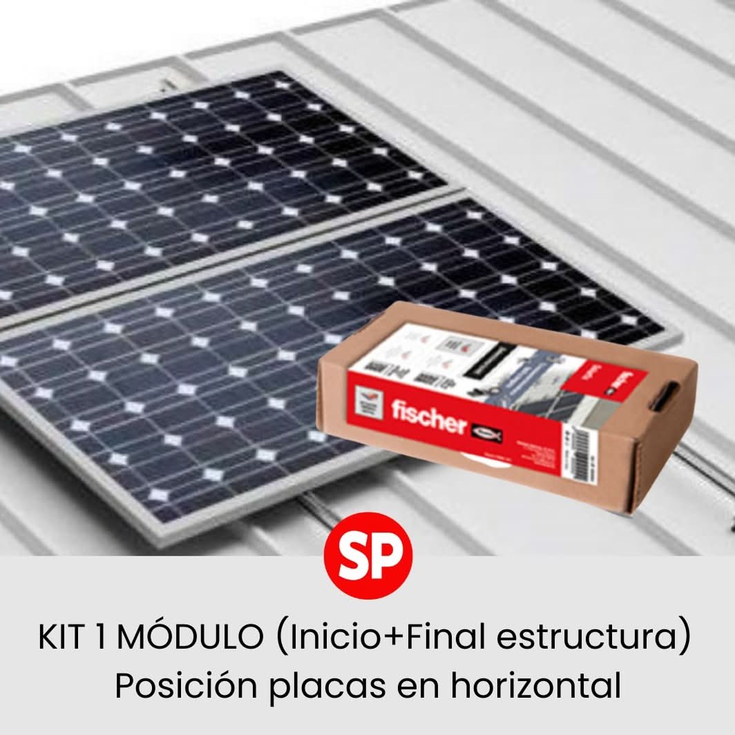 Kit fischer Solar-fix para chapa cubierta grecada (1 Módulo Horizontal ...
