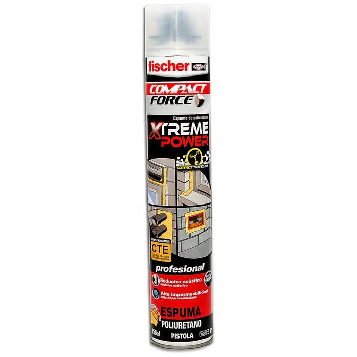 Espuma Poliuretano Xtreme Power 750 ml fischer | Relleno y Aislamiento Profesional - fischer Shop 